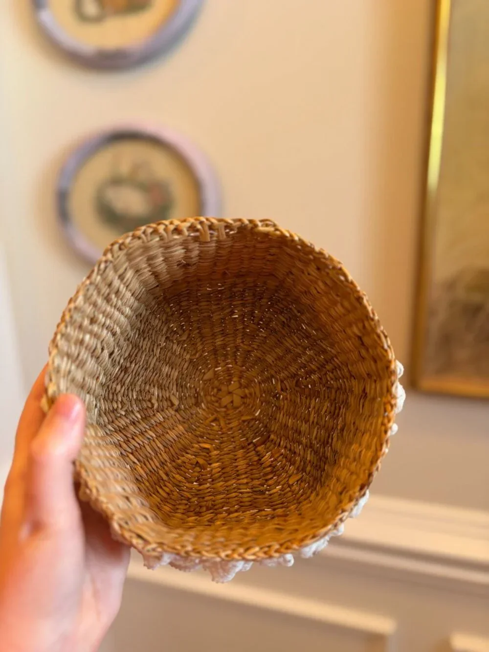 Vintage Lace Basket